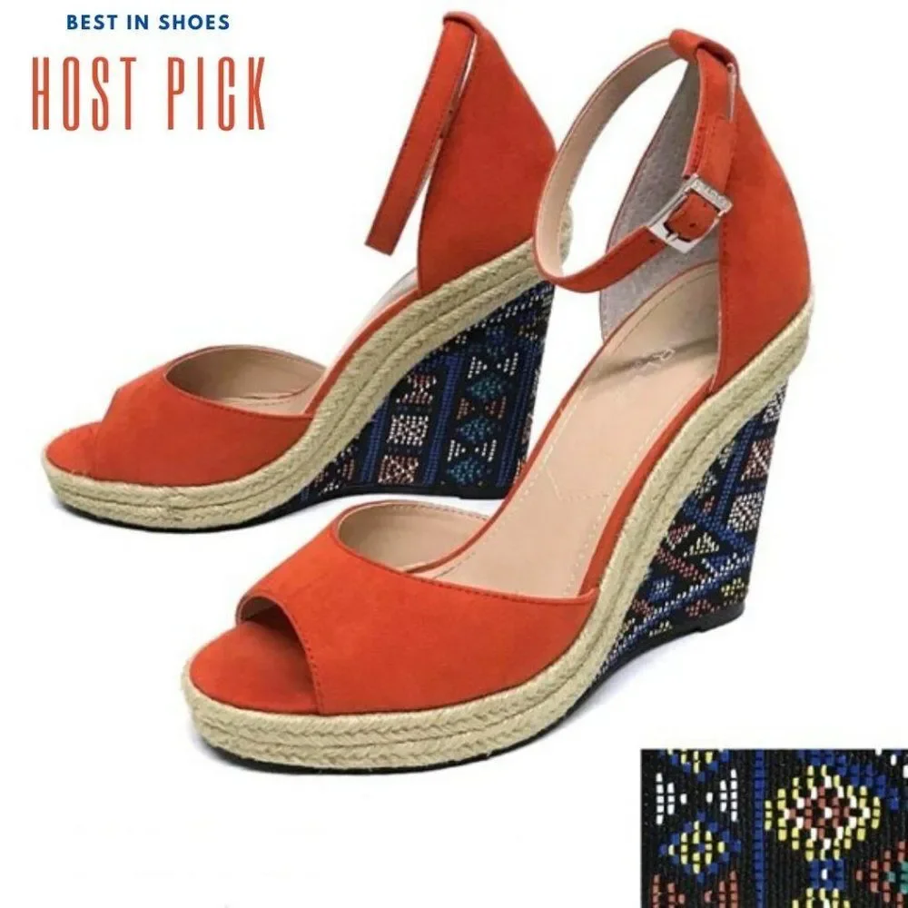 CHARLES DAVID BAY Wedge Ankle Sandals 9.5 in BOX